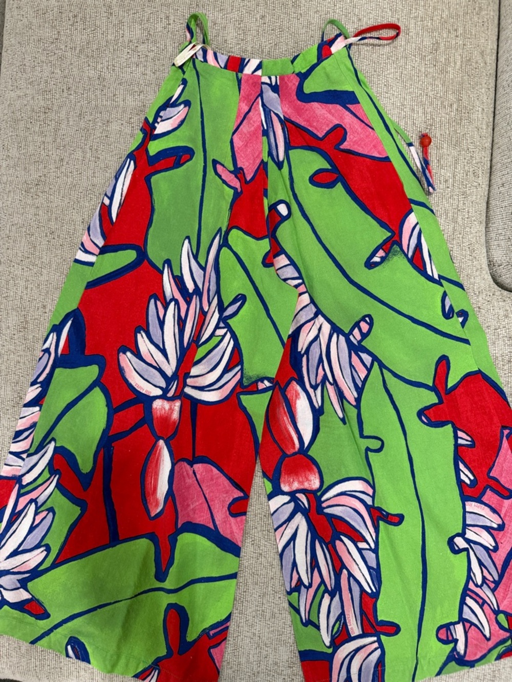 Farm Rio Colorful Tropical Print Wide-Leg Jumpsuit